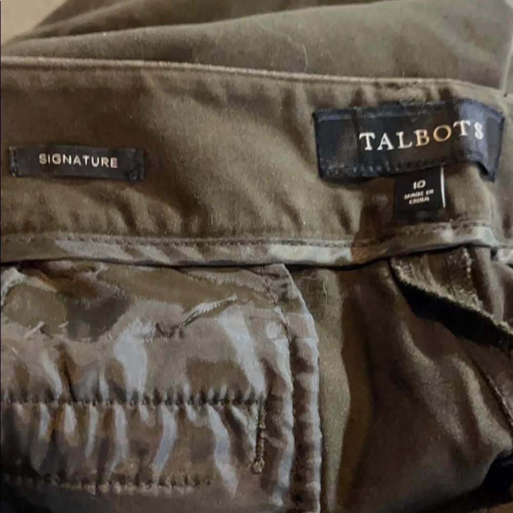 Talbots Cotton Flat Front Pants Slacks Trousers Zippered Pockets Size 10 - Picture 14 of 16